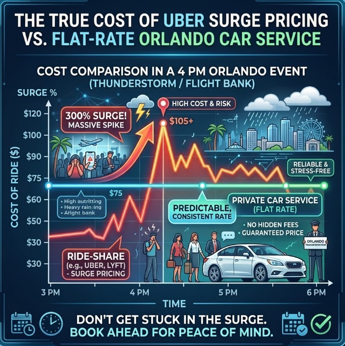 Uber Surge Pricing vs. Flat-Rate Orlando Car Service