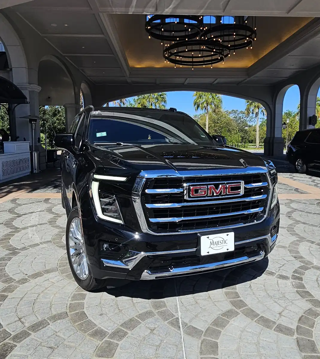 Private family friendly car service from MCO Airport to Epic Universe by Majestic Private Transportation.