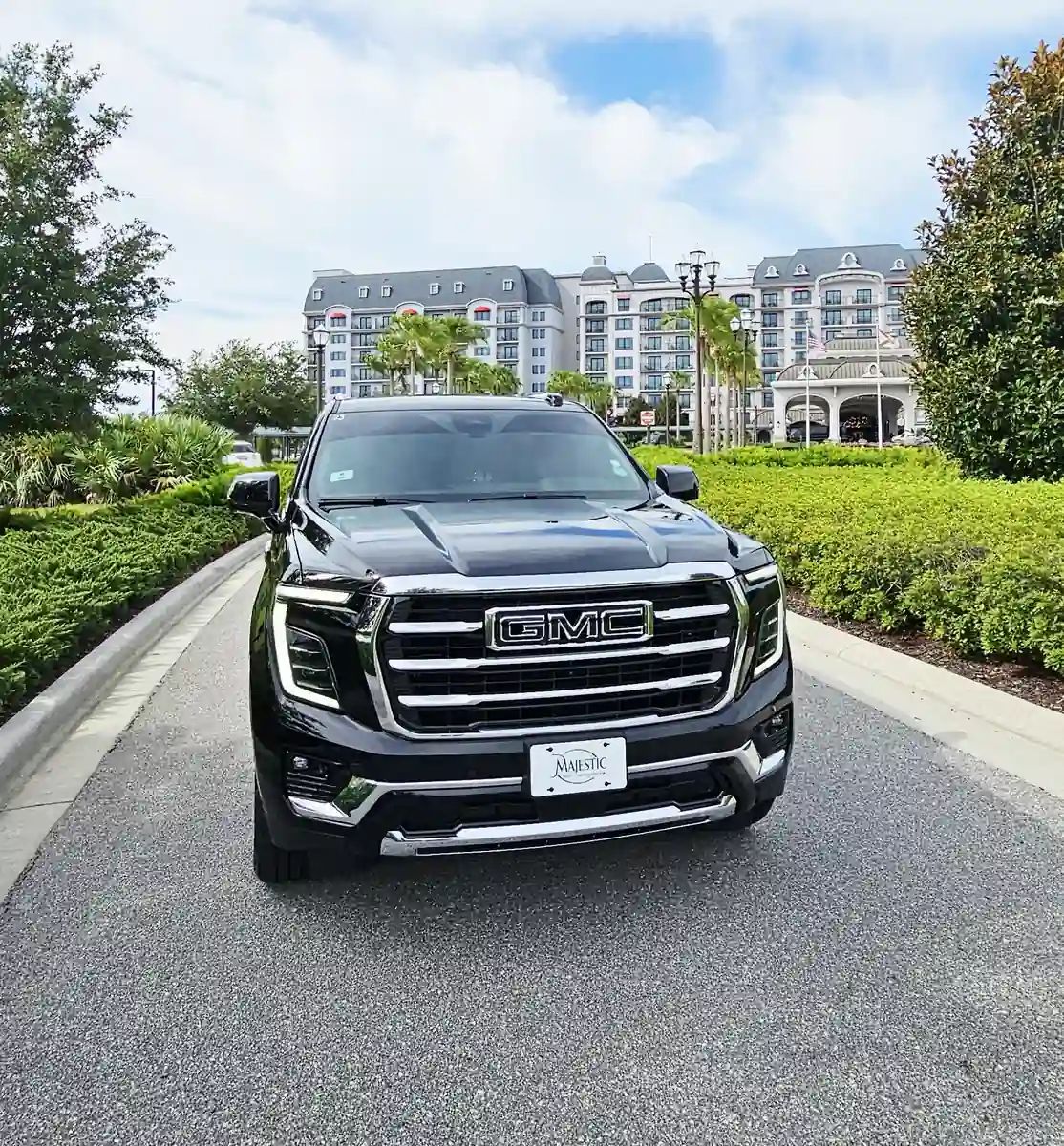 Luxury vehicle interior for Universal Studios transportation in Orlando