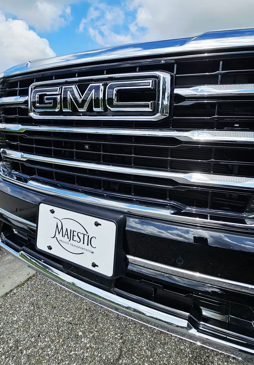 Clean family friendly SUV interior with leather seating for Orlando private transfers.