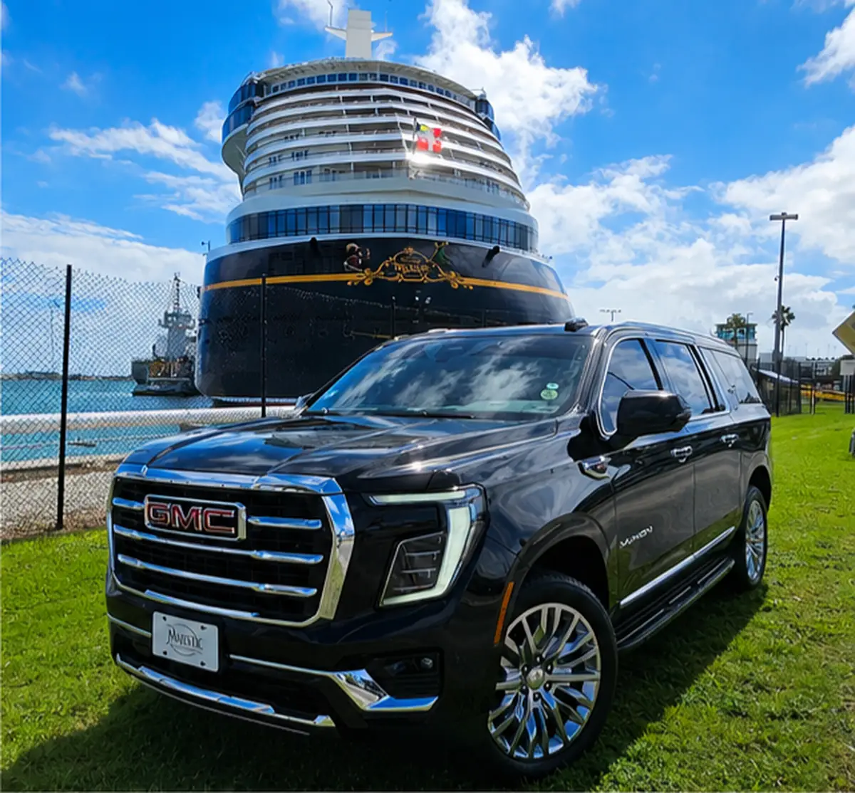 Clean luxury SUV interior with leather seating for Orlando private transfers in Port Canaveral