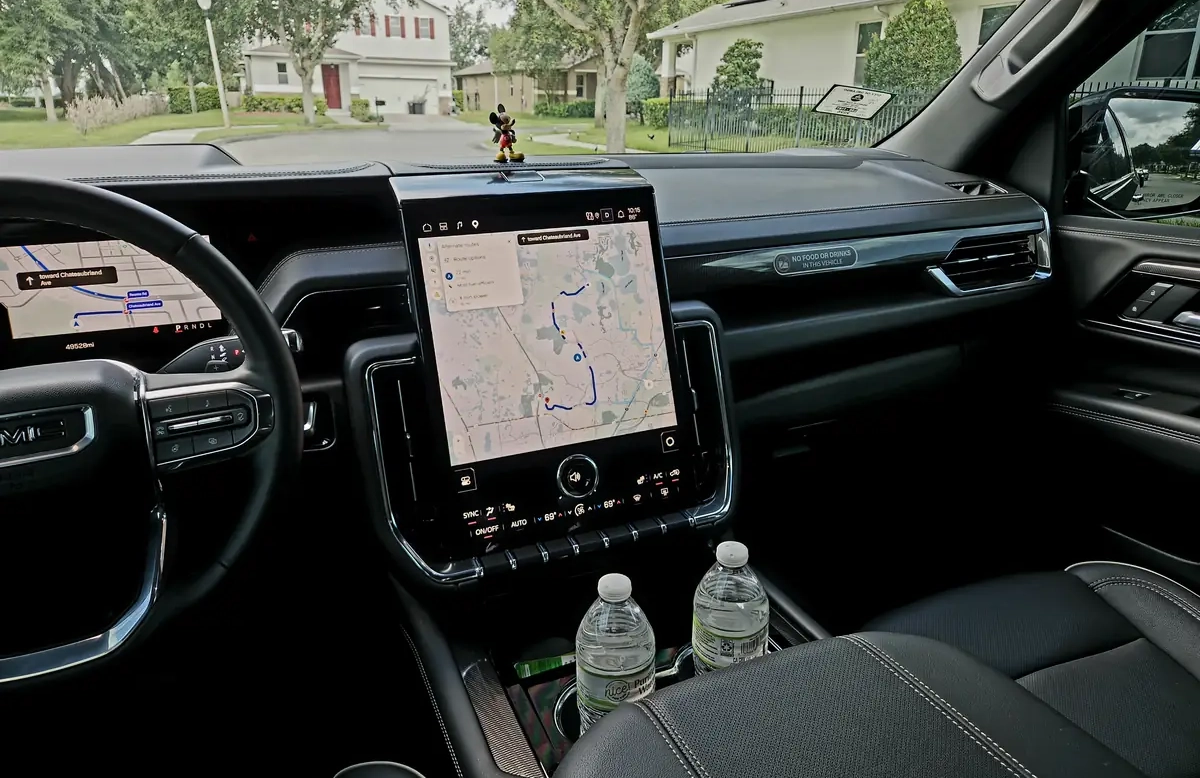 Professional black SUV car interior