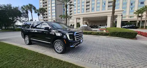 Majestic Private Transportation vehicle outside an Orlando hotel